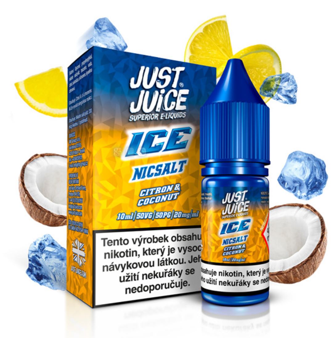Just Juice Salt ICE Citron & Coconut (Ledový citron & kokos) 10 ml 20 mg